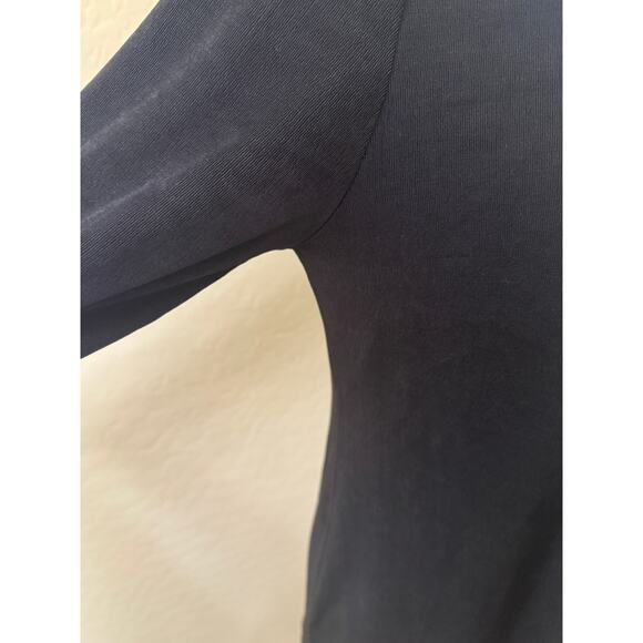 Chico's Black Lattice Scoop Neck 3/4 Sleeve Travelers Stretch Top Size 4/6 - Picture 7 of 11